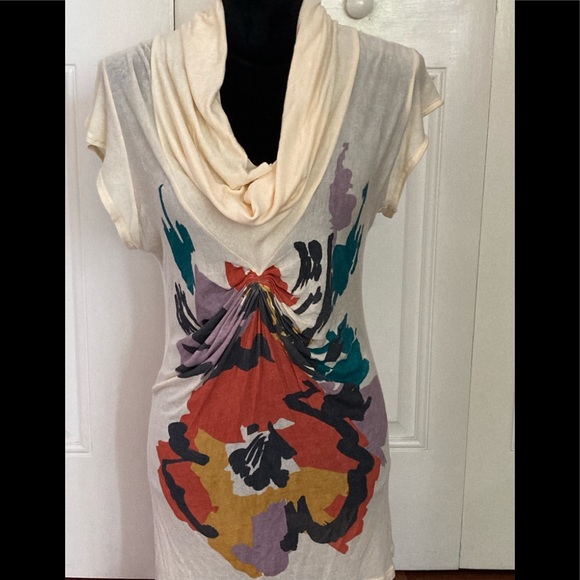 Velvet Featherweight Floral Print Cowlneck Sweater - Picture 8 of 8